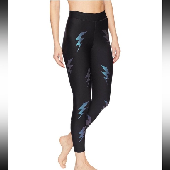 Ultracor Lightning Bolt Appliquéd Stretch Leggings Black - Picture 1 of 10